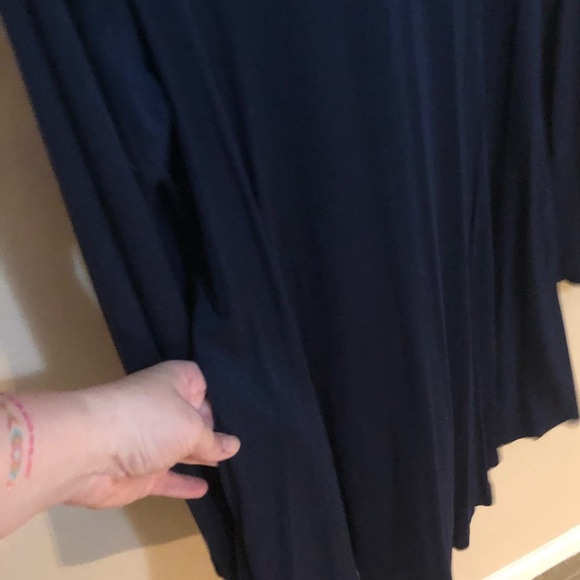 Navy blue knit dress with pockets - Picture 2 of 3